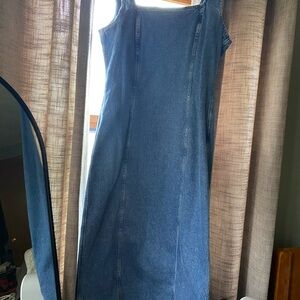 Blue Denim Sleeveless Dress